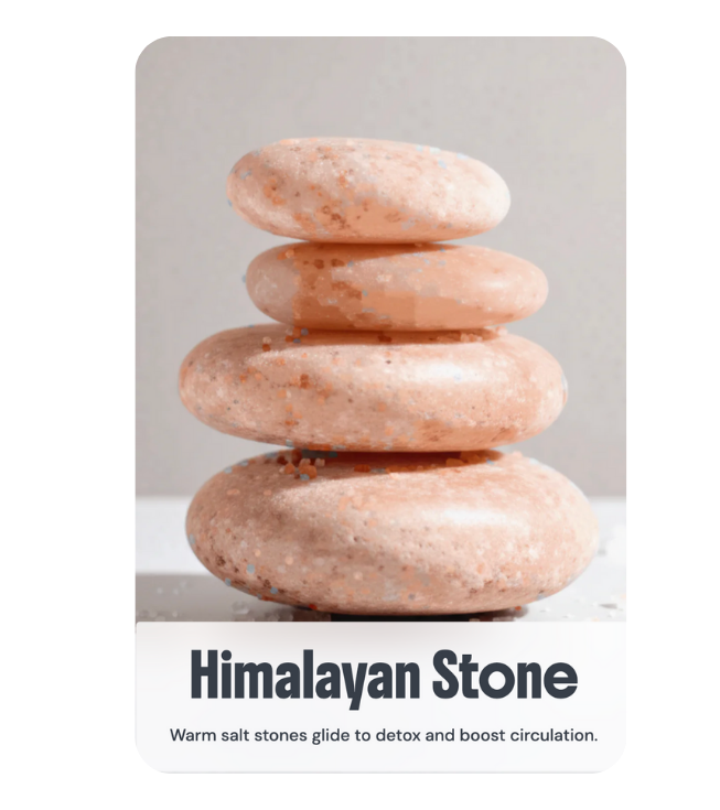 A stack of smooth pink Himalayan salt stones used during a specialized massage to detoxify the body and boost circulation at River Oaks Thai Massage in Houston.